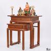 Mesa Divina com Armário em Mogno Maciço, Divisória para Oferendas, Mesa para Casa, Mesa Zen com Buda, Armário Vertical em Pau-rosa com Esculturas para Culto.