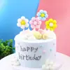 Cartão de inserir para bolo, flor de bola de pelo tridimensional, decoração de bolo, bola de pelo para adultos e crianças, enfeites de bolo de aniversário