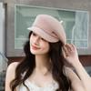 Boina de qualidade coreana Boné elegante e doce Moda casual All-match Grande cabeça Protetor solar Chapéu de sol
