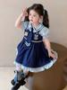 Vestido Preppy para Niña Vestido de Primavera 2025 Nuevo Falda JK para Niños Moda para Niña Bebé Vestido de Princesa de Primavera