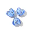 Hanyu Yuan Cuentas Sueltas de Vidrio con Agujero Pasante en Forma de Corazón Lámina de Plata / Punto de Nieve / Onda Tres Series Materiales para Hacer Joyería de Corazón de Melocotón
