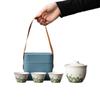 Juego de Té de Viaje con Logo Personalizado, Una Tetera y Tres Tazas, Estilo Camping de Viaje al Aire Libre, Taza Rápida de Cerámica, Regalo de Negocios, Souvenir