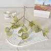 Eucalipto Redondo Artificial 3D com 3 Galhos, Folhas de Eucalipto Artificiais, Suprimento Transfronteiriço, Decorações de Buquê, Itens de Decoração de Casa de Alto Padrão