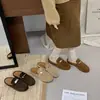 Pantuflas tipo mula de estilo británico para mujer, nueva colección otoño 2026, sandalias versátiles, cómodas, casuales y fáciles de usar de punta cerrada, pantuflas estilo Birkenstock