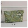 Bolsa de Maquillaje Bordada con Plantas de Algodón y Lino, Estuche Portátil de Lona para Lápices, Bolsa para Artículos de Tocador y Cuidado de la Piel para Llevar