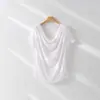 Ropa para Mujer Estilo Coreano 2026 Primavera/Verano Tencel Lana Cuello Asimétrico Manga Corta Adelgazante Ligera 5A Antibacteriana