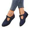 Sapatos Femininos Tamanho Grande para Comércio Exterior, Novo Estilo Outono, Estilo Europeu e Americano Transfronteiriço, Bico Fino, Boca Rasa, Fivela, Anabela, Mocassins Atacado