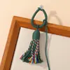 Anillo Hebilla de Hilo de Algodón Estilo Tibetano Colorido Llavero Hecho a Mano DIY Colgante de Borla para Abanico Plegable Hanfu
