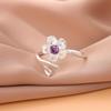 Temperamento da moda pequena flor fresca diamante flor de cerejeira ramo personalidade anel de abertura mulheres atacado