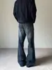 Jeans de pierna recta para hombre, estilo vintage lavado, transfronterizos europeos y americanos, corte Cleanfit con ligero acampanado