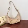 Estilo Coreano Ins Grande Capacidade Retrô Cor Sólida Plissado Bolsa de Dumpling Estilo Preguiçoso Casual Personalidade Elegante Bolsa de Ombro Único Sob o Braço