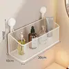 Estante de Almacenamiento con Ventosa para Baño, Organizador sin Taladro para Cepillo de Dientes y Pasta de Dientes para Lavabo, Cesta Colgante para Gel de Ducha Montada en la Pared