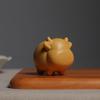 Figurilla de Vaca Pequeña de Fruta Marfil Luminosa Nuevo Artesanía de Escritorio Mascota de Té Buey del Zodíaco Brillante Tallado