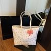 Bolsa grande popular deste ano feminina 2025 nova moda estudantes universitários bolsa de aula primavera grande capacidade bolsa tote contrastante