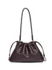 Bolsa Tejida Simple de Nicho Coreana Bolsa de Basura con Cordón Bolsa de Mujer Bolsa de Nube Plegada Bolso de Mano Estilo Lujo Ligero Bolso de Hombro