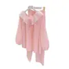 Fuxijia Conjunto de Pijama Dulce con Cuello de Muñeca para Mujer, Ropa de Casa Linda Suelta y Casual Estilo Coreano para Tallas Grandes