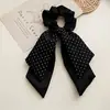 Scrunchie de Tecido com Laço Estilo Zhao Lusi Retro Francês Versátil Prendedor de Cabelo Elegante Nicho Acessório de Cabelo Headwear