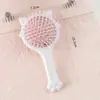 Peine de Cojín de Aire de Gatito Lindo de Dibujos Animados, Peine Portátil de Airbag de Mano con Espejo, Peine de Masaje Hueco Portátil de Color Caramelo