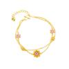 Novo Bracelete Vietnamita Estilo Chinês Ouro de Areia Estilo Palaciano Esmalte Duas Linhas Flor de Lótus Estilo Nacional Cor Duradoura Sem Cor Primeira Joia