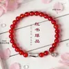 Pulsera apilable de ágata roja natural y perlas de agua dulce más vendida de Xiaohongshu para mujer, Pulsera de ágata roja de moda para el día a día