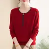 Camisetas de Tricô para Mulheres de Meia-Idade e Idosas - Primavera e Outono 2025 - Novas - Soltas e Estilosas - Suéter Interno para Mulheres de Meia-Idade e Idosas