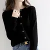 Cárdigan de Punto con Cuello Redondo Suéter Abrigo para Mujer Principios de Primavera Principios de Otoño Invierno Estilo Nuevo Manga Larga Holgado Estilo Coreano Lana Ropa Corta