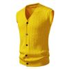 2025 Transfronterizo Amazon Nuevo Chaleco de Punto sin Mangas con Cuello en V para Hombre Suéter Chaleco Juvenil Casual Camisa Base