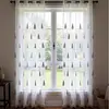 Cortinas Blackout de Comercio Exterior Calientes de Venta Cruzada para Dormitorio y Sala de Estar, Producto Terminado, Patrón de Árbol Bordado, Transparentes, Amazon