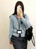 Cárdigan de punto con capucha y doble cremallera para mujer talla grande, colección otoño 2026, corte holgado, prenda exterior corta diseñada para disimular la figura