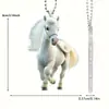 Colgante de coche de caballo blanco nuevo y elegante transfronterizo, diseño plano de acrílico, para decoración interior de espejo retrovisor, decoración del hogar