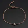 Tobillera de Hueso de Serpiente con Baño de Oro Rosa Simple Estilo Coreano No se Desvanece Moda Femenina Moderna Distintiva Tobillera de Acero de Titanio para Primavera y Verano