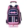 Nueva Mochila con Ruedas Estilo Británico para Estudiantes de Primaria Niñas Grado 2-6 Gran Capacidad Puede Subir Escaleras Mochila con Ruedas para Niños