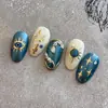 Yitu Padrão Antigo Folha de Ouro Adesivos para Unhas Olho Estrela de Quatro Pontas Brilhante Exquisito Cobra Cartoon Adesivos Decorativos Yt4717