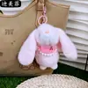 Cachecol Criativo Fofo Pingente de Coelho Coelho de Orelhas Caídas Brinquedo de Pelúcia Boneca Pingente de Bolsa Chaveiro Boneca de Pano