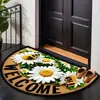 Alfombrilla de Suelo Cristalina de Terciopelo Estilo Americano Semicircular Transfronteriza para Entrada Zona de Cambio de Zapatos, Felpudo Lavable para Uso Doméstico, Felpudo Absorbente de Agua para Puerta de Entrada