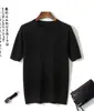 Suéter de Cachemira de Manga Corta para Hombre con Cuello Redondo, Color Sólido, Camiseta Interior, Prendas de Punto Exteriores para Negocios, Novedad Otoño e Invierno