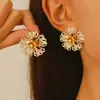 Brincos de Flor Europeus e Americanos Transfronteiriços Personalizados Exagerados de Formato Irregular Brincos de Moda Feminina Brincos