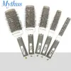 Mythus Prático Cinza Cerâmica Tubo de Alumínio Pente Cabelo Cabelo Cacheado Pente Clássico Resistente ao Calor Cabelo Escova Redonda