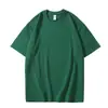 Camiseta de manga curta, algodão puro, corte ligeiramente solto e não ajustado, modelagem que afina, versátil, camiseta de algodão pesado, adequada para o trabalho e uso casual, top básico liso