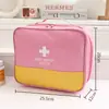 Bolsa Portátil Popular para Armazenamento Médico, Kit de Primeiros Socorros para Casa e Viagem, Bolsa Organizadora de Medicamentos de Emergência com Compartimentos Múltiplos em Tecido Oxford