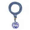 2332-20mm Colar com Fivela de Segurança Pedra Ágata Cristal Pingente Círculo de Grande Abertura Pingente Trançado Acessórios