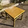 Mesa combinada patio silla de bambú mesa y silla fogata exterior mesa de té tejida de bambú mesa de café muebles para preparar té mesa de los Ocho Inmortales
