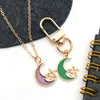 7 Tipos de Aleación de Goteo de Aceite Luna y Estrella Accesorios de Joyería Llaveros DIY Collares Pendientes Colgantes Amuletos para Tazas