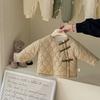 Casaco de algodão de inverno para meninas, casaco estilo ocidental para bebês, personalidade do bebê, estilo chinês moderno, casaco com fivela, forro de lã, casaco de algodão espesso
