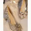Zapatos de tacón alto con lazo de cristal plateado de grulla de almohada blanca para mujer, tacón de aguja, estilo de hada, para niñas y damas de honor, zapatos de boda dorados, zapatos de boda Xiuhe