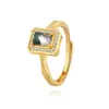 Nuevo Famoso de Internet Más Vendido Anillo Abierto Creativo de Personalidad Multiestilo para Mujeres Diseño Pequeño Exquisito Chapado en Oro Circonita Joyería de Mano