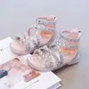 Nuevos Zapatos de Verano 2026 para Niñas Pequeñas, Elegantes Sandalias de Princesa con Pedrería, Sandalias Romanas de Caña Alta Estilo Coreano para Niñas