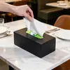 Caja de Pañuelos de Acero Inoxidable Negra sin Taladro para Escritorio, Encimera, Sala de Estar, Baño y Almacenamiento de Papel Higiénico
