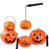 Suministros para festival festival de fantasmas productos de Halloween cubo de plástico portátil vestido de bar niños linterna de calabaza led mayoreo