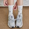 Calcetines Personalizados, Calcetines de Media Pantorrilla para Mujer, Tecnología Jacquard, 200 Puntos, Personalización Transfronteriza, Personalización para Comercio Electrónico, Diseño y Procesamiento de Muestras